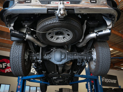 aFe Large Bore-HD 4in 409SS DPF-Back Exhaust w/ Black Tip | GM Diesel Trucks V8-6.6L L5P (49-44126-B)