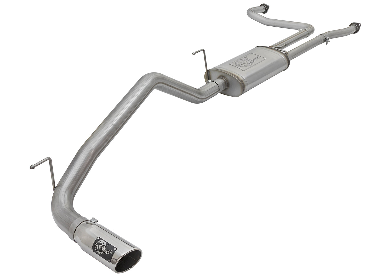 aFe 2-1/2" Cat-Back Exhaust System w/ Polished Tip | Nissan Titan XD V8 5.6L (16-17) (49-46125-P)