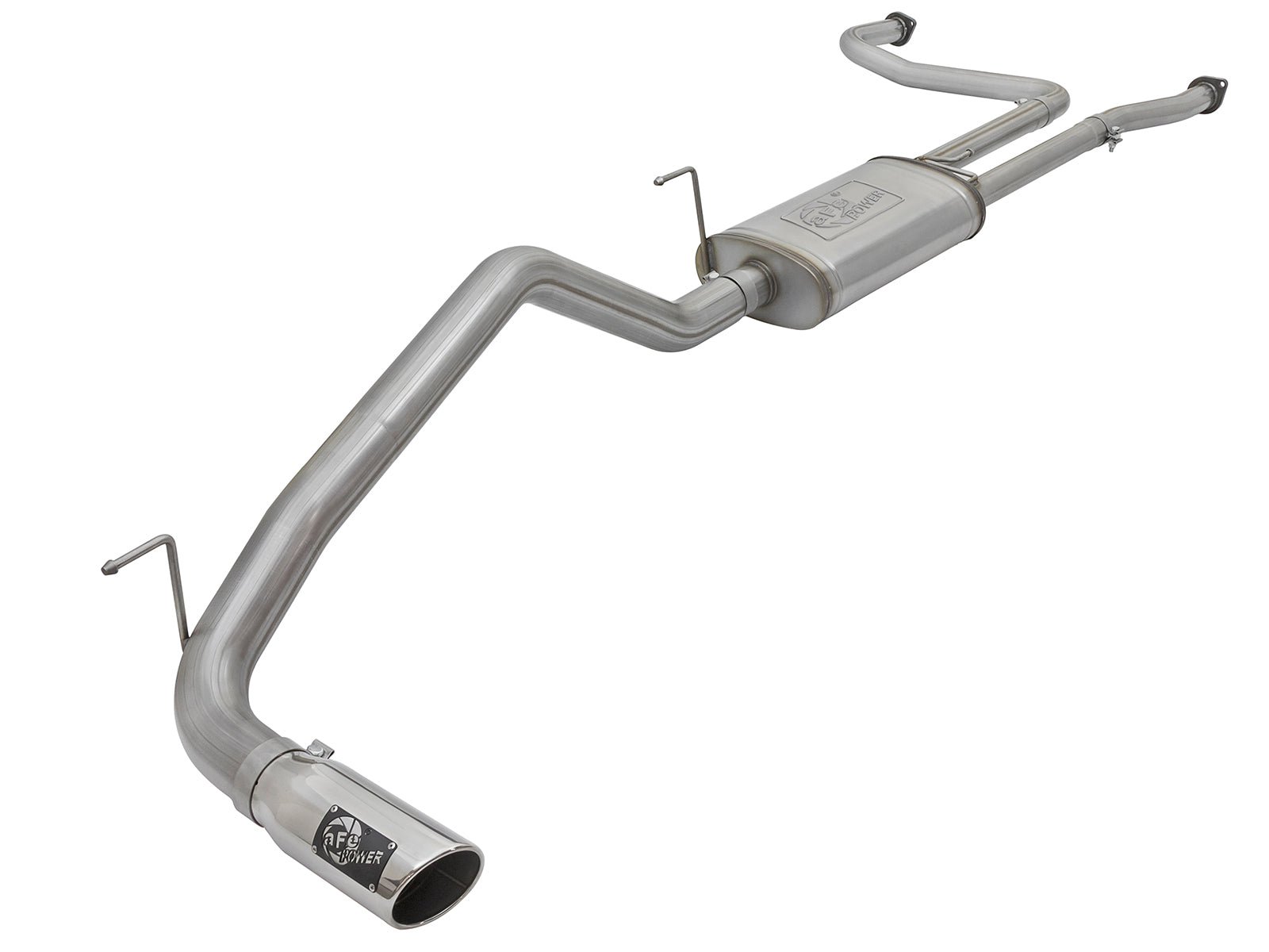 aFe 2-1/2" Cat-Back Exhaust System w/ Polished Tip | Nissan Titan XD V8 5.6L (16-17) (49-46125-P)