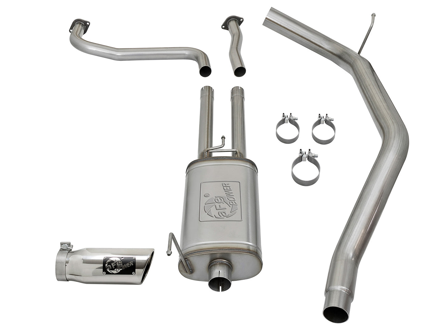 aFe 2-1/2" Cat-Back Exhaust System w/ Polished Tip | Nissan Titan XD V8 5.6L (16-17) (49-46125-P)