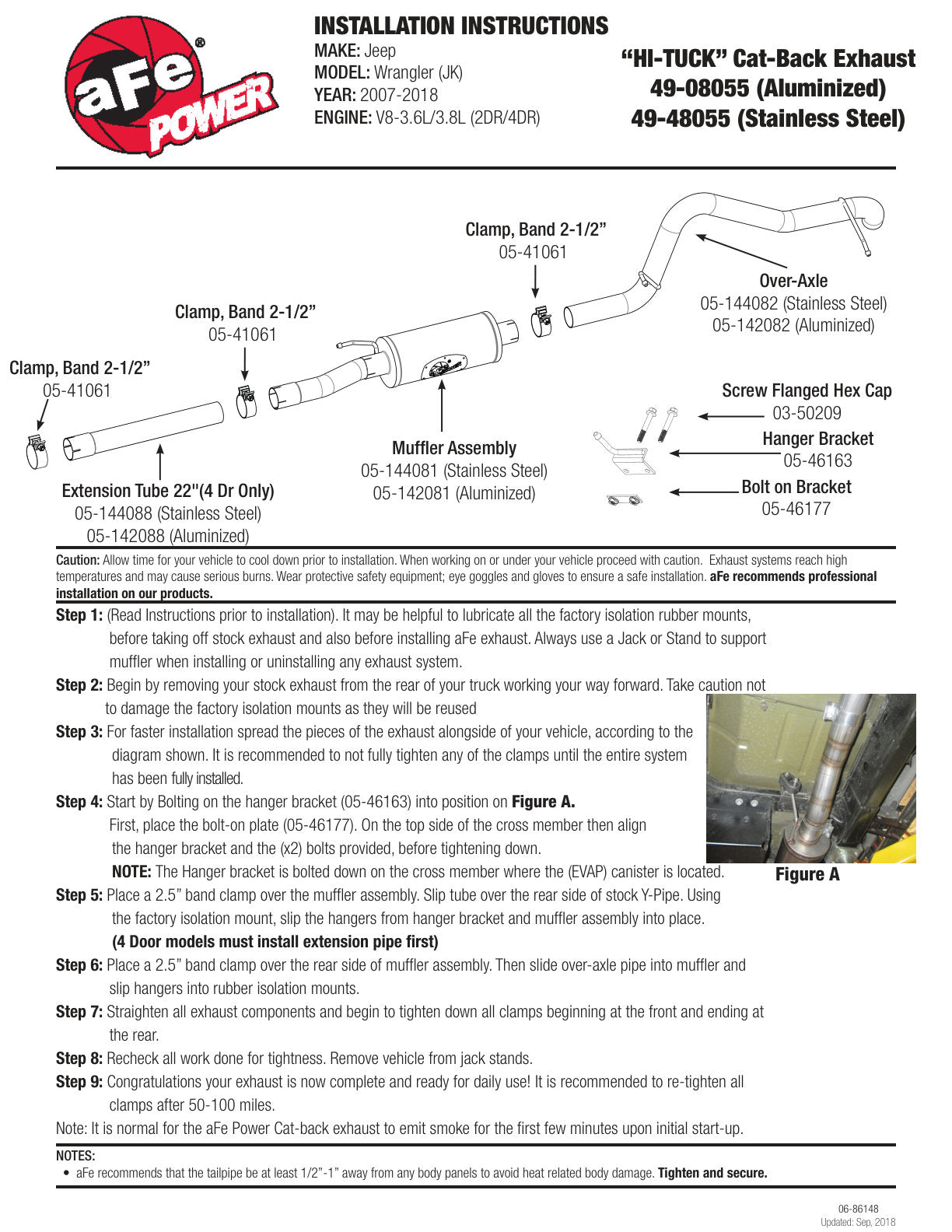 aFe 2.5in 409 SS Cat-Back Exhaust | Jeep Wrangler JK V6-3.6L (07-16) (49-48055)