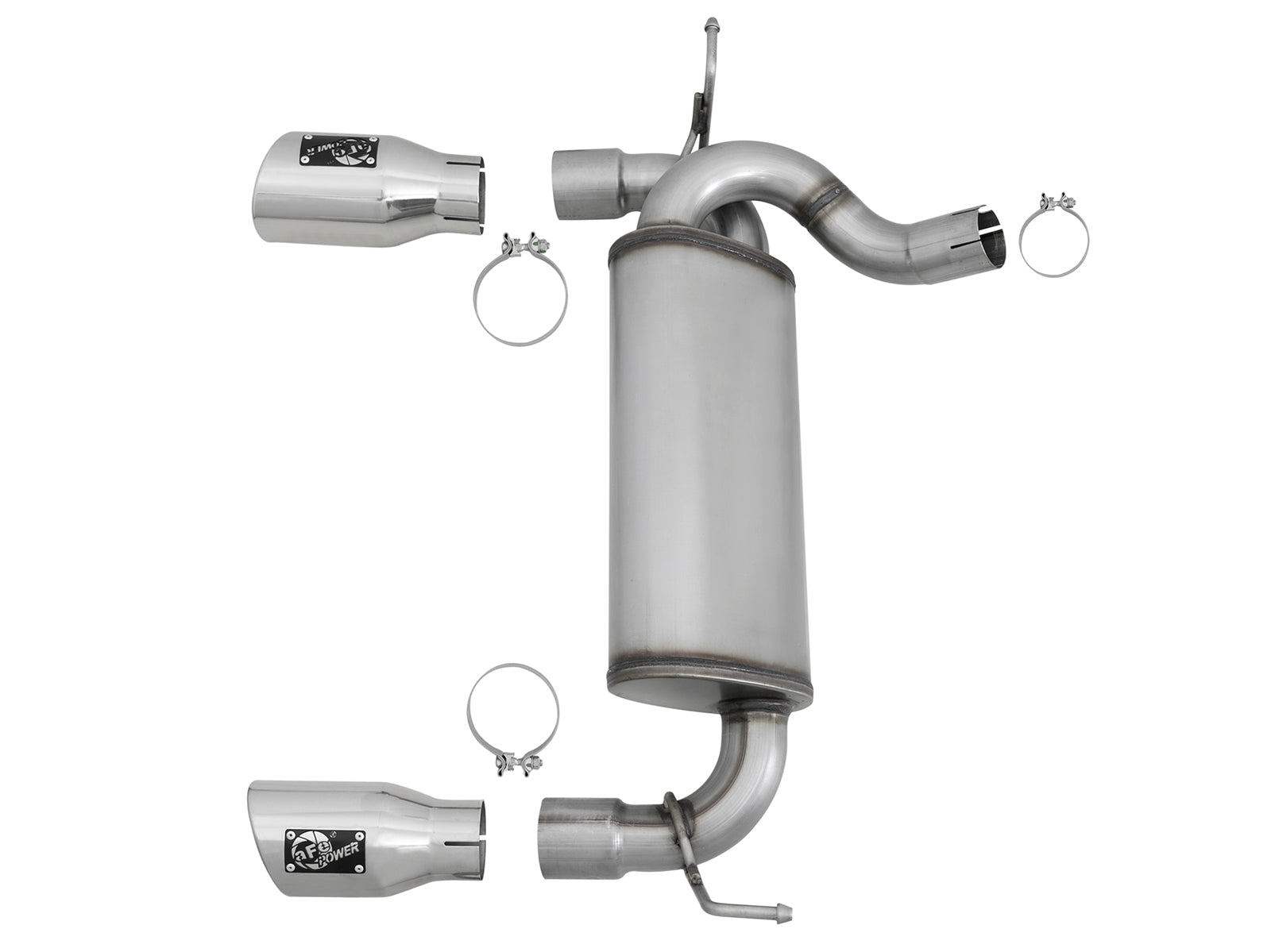aFe 2.5in 409 SS Axle-Back Exhaust | Jeep Wrangler JK V6 3.6/3.8L (07+) (49-48061-P)