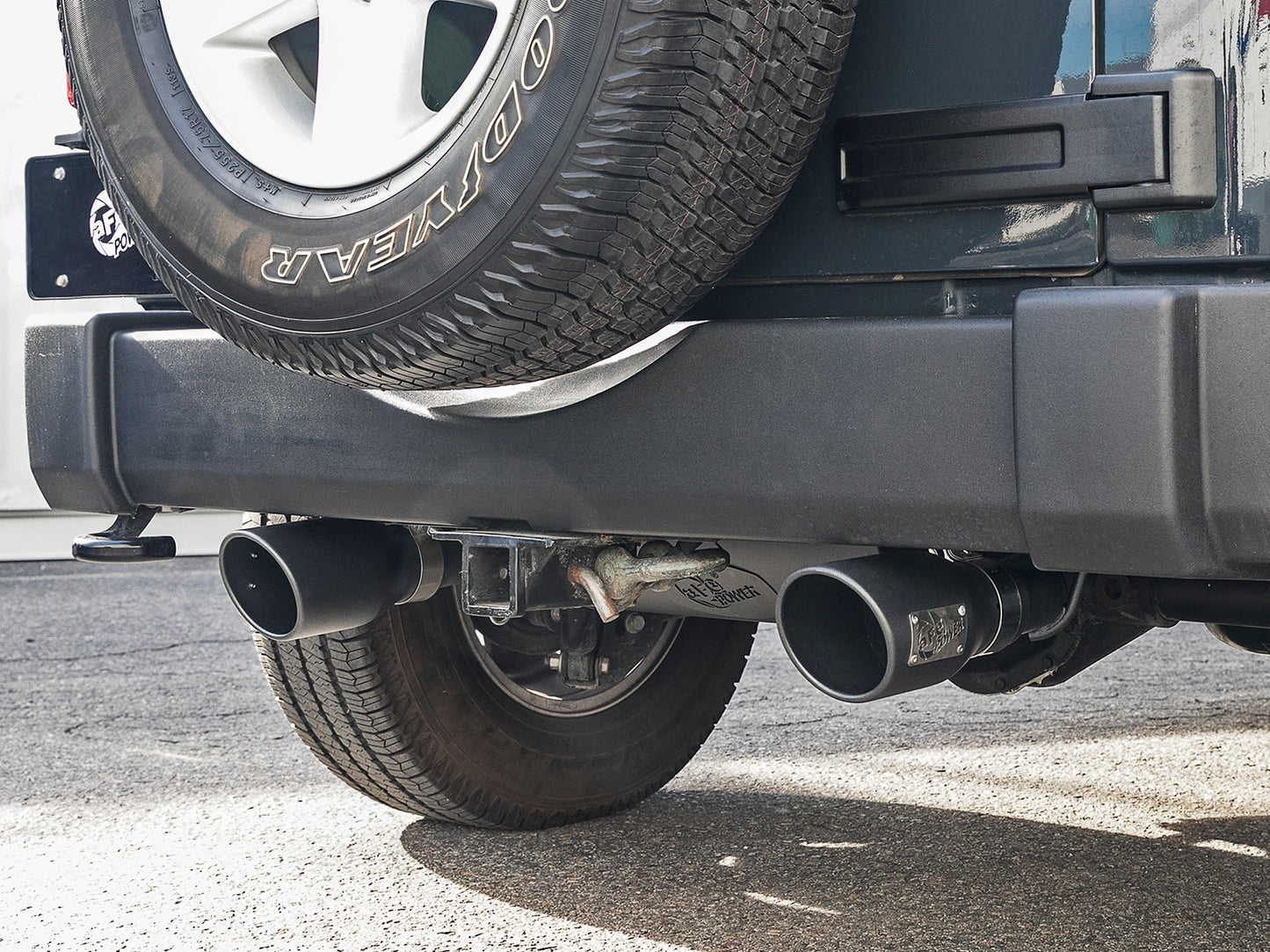 aFe Rebel Series 2.5in 409 SS Cat-Back Exhaust | Jeep Wrangler JK V6 3.6/3.8L (07+) (49-48062-B)