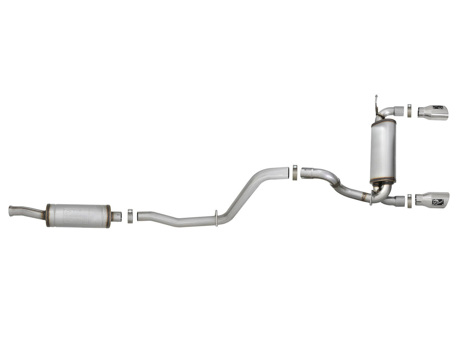 aFe 2.5in 409 SS D&S Cat-Back Exhaust Jeep Wrangler JL V6 (18+) (49-48066-P)