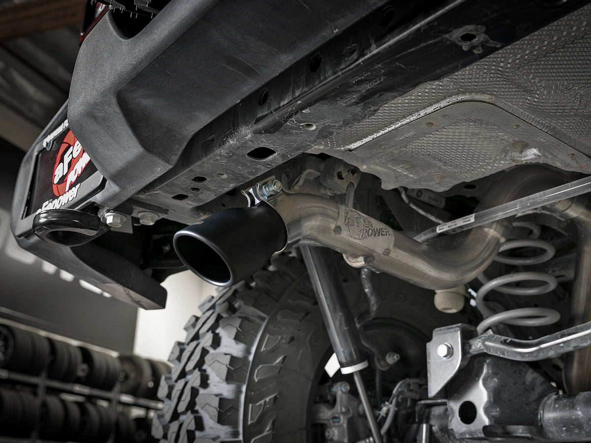 aFe 2.5in SS Axle-Back Hi-Tuck Exhaust w/Black Tip | Jeep Wrangler JL V6 3.6L (18-19) (49-48075-B)