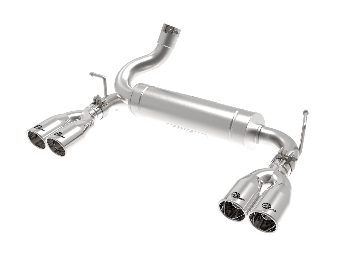 aFe 2.5in SS Axle-Back Exhaust Polished | Jeep Wrangler JK V6 3.6L/3.8L (07-18) (49-48086-P)