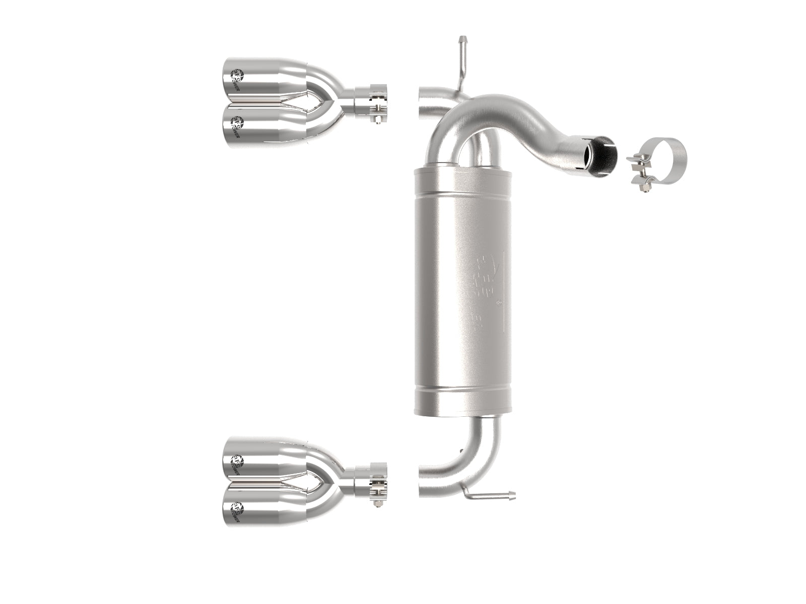 aFe 2.5in SS Axle-Back Exhaust Polished | Jeep Wrangler JK V6 3.6L/3.8L (07-18) (49-48086-P)