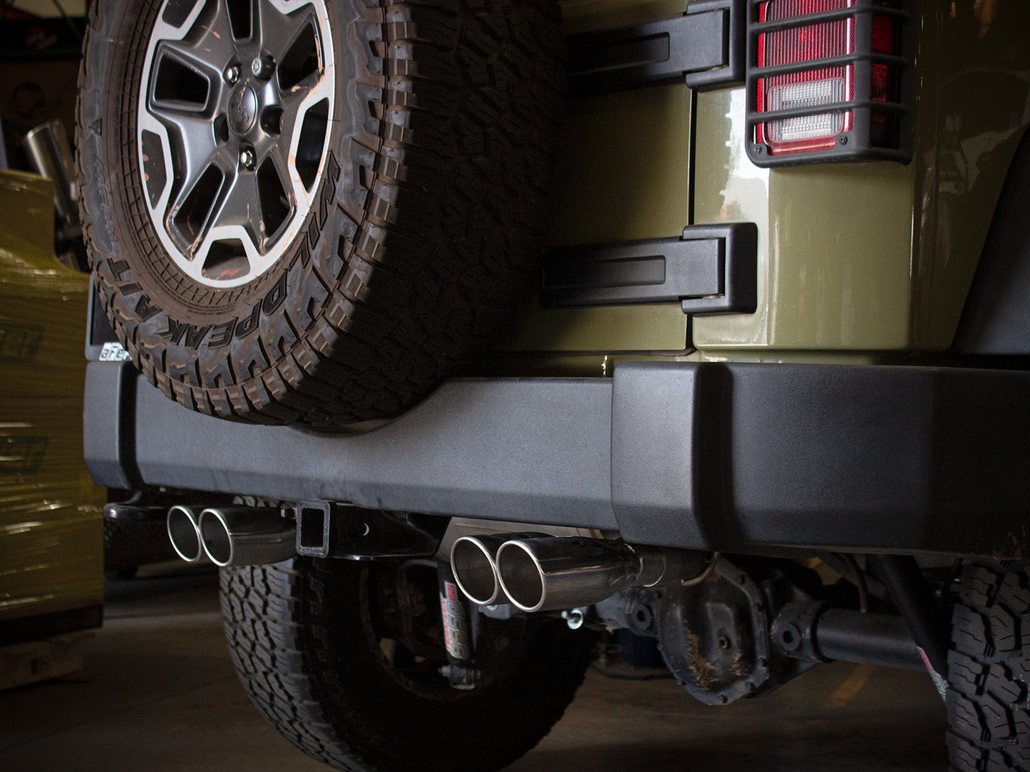 aFe 2.5in SS Axle-Back Exhaust Polished | Jeep Wrangler JK V6 3.6L/3.8L (07-18) (49-48086-P)