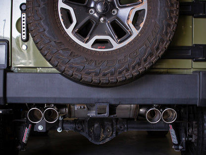 aFe 2.5in SS Axle-Back Exhaust Polished | Jeep Wrangler JK V6 3.6L/3.8L (07-18) (49-48086-P)