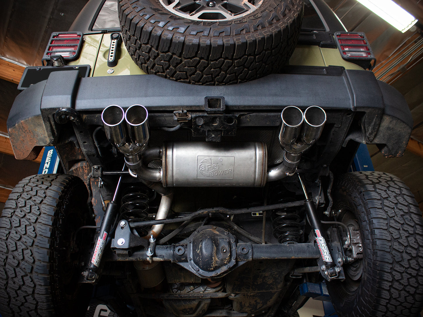 aFe 2.5in SS Axle-Back Exhaust Polished | Jeep Wrangler JK V6 3.6L/3.8L (07-18) (49-48086-P)