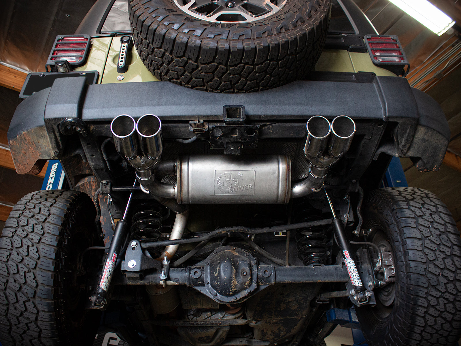 aFe 2.5in SS Axle-Back Exhaust Polished | Jeep Wrangler JK V6 3.6L/3.8L (07-18) (49-48086-P)