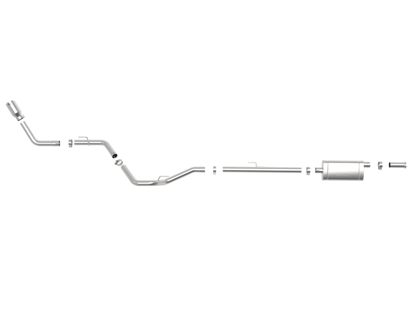aFe 2.5in SS D&S Cat-Back Exhaust w/ Polished Tip | Jeep Gladiator (20-21) (49-48089-P)