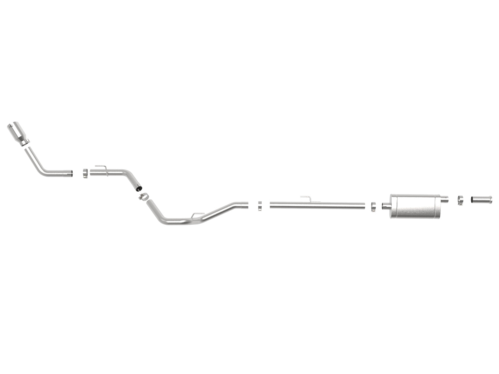 aFe 2.5in SS D&S Cat-Back Exhaust w/ Polished Tip | Jeep Gladiator (20-21) (49-48089-P)
