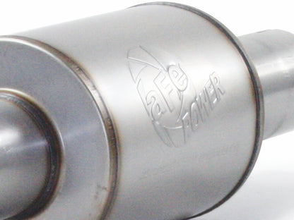 aFe MACH Force-Xp Aluminized Steel Muffler 4" ID In/Out 8" Dia x 12" L | (49-91014)