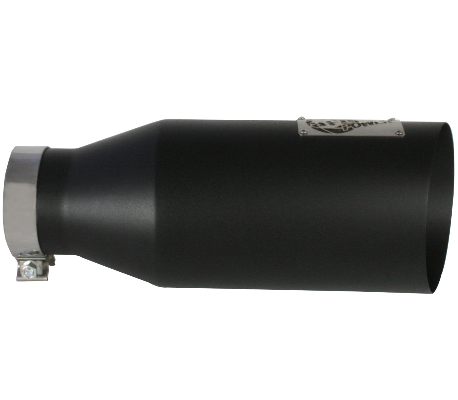 aFe MACH Force-Xp 409 Stainless Steel Clamp-On Exhaust Tip 4in x 7out x 18in Black | (49-92023-B)