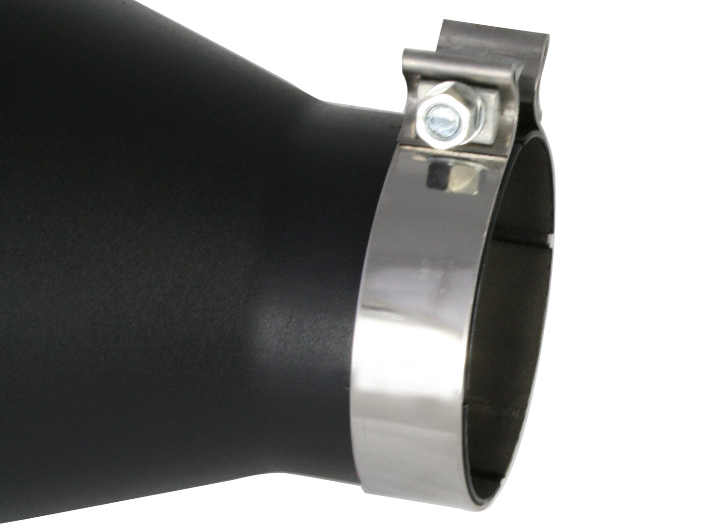 aFe MACH Force-Xp 409 Stainless Steel Clamp-On Exhaust Tip 4in x 7out x 18in Black | (49-92023-B)