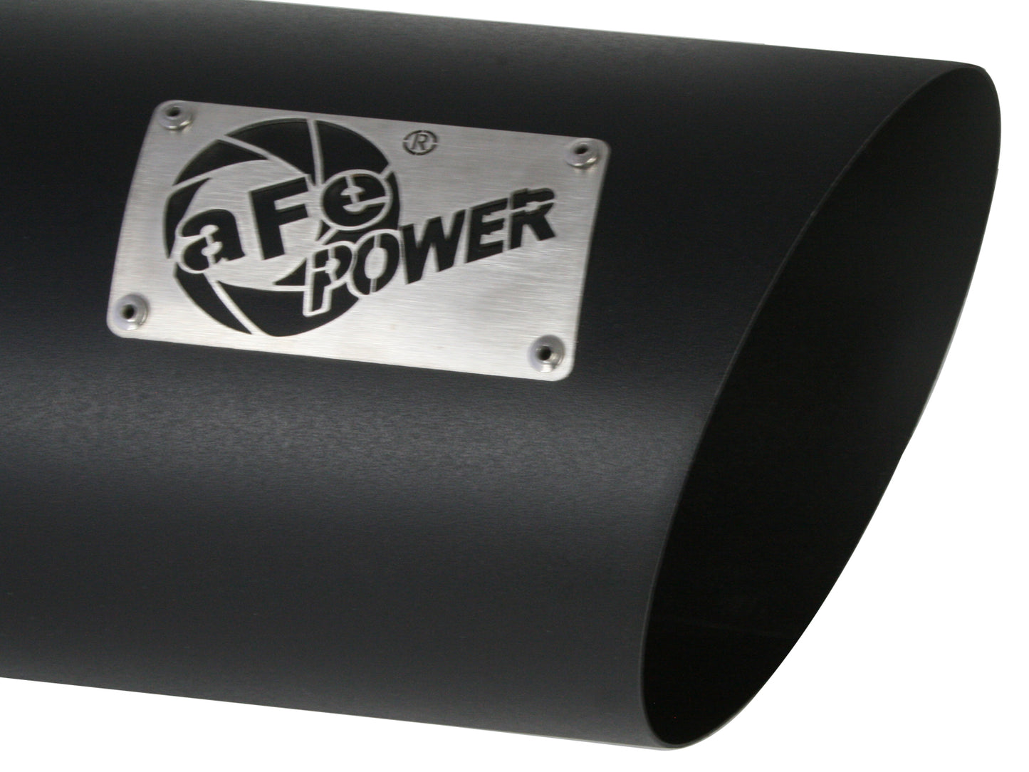 aFe MACH Force-Xp 409 Stainless Steel Clamp-On Exhaust Tip 4in x 7out x 18in Black | (49-92023-B)