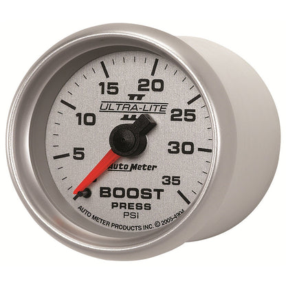 AutoMeter UL II Boost Gauge 2-1/16in Mechanical Pressure Ultra-Lite Gauge 35PSI (4904)