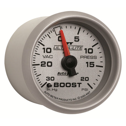 AutoMeter Ultra-Lite II 52mm 30 in Hg/20 psi Mechanical Boost/Vacuum Gauge (4907)