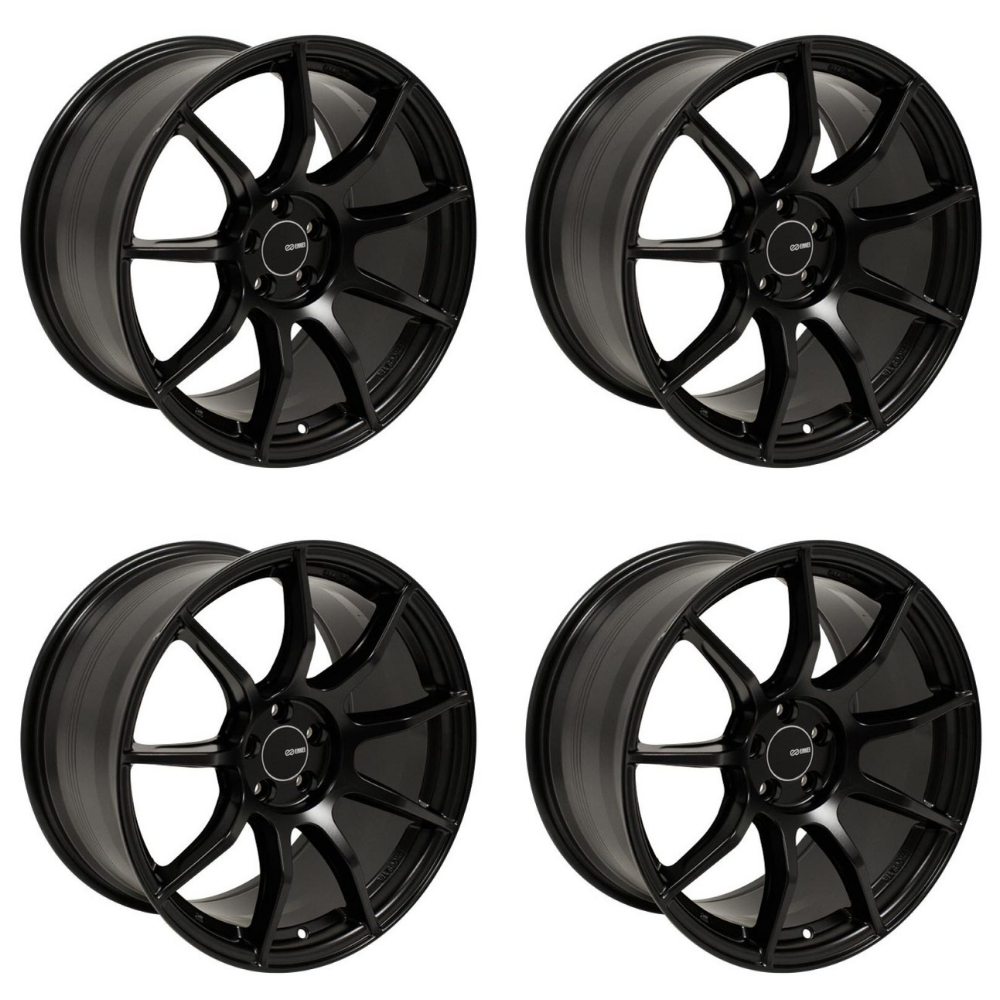 (set of 4) Enkei TS9 Black Paint | 17x8" +45mm | 5x100mm Wheel