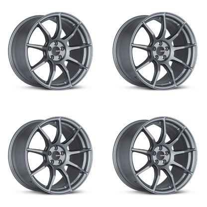 (set of 4) Enkei TS9 Platinum Grey | 18x9.5" +45mm | 5x100mm Wheels