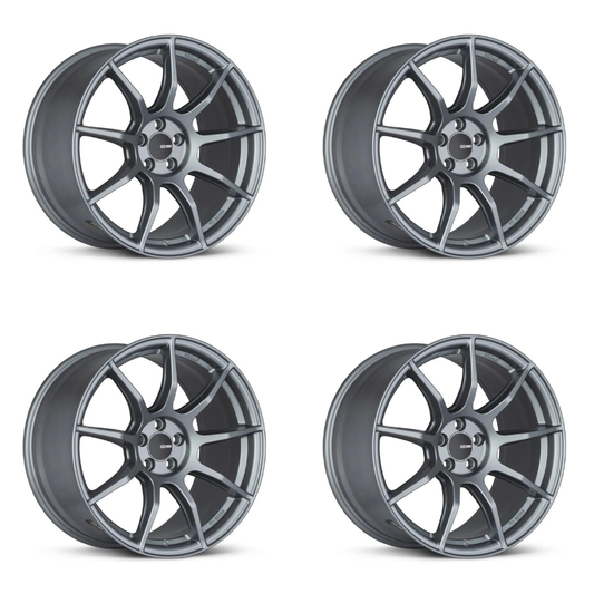 (set of 4) Enkei TS9 Platinum Grey | 18x9.5" +45mm | 5x100mm Wheels