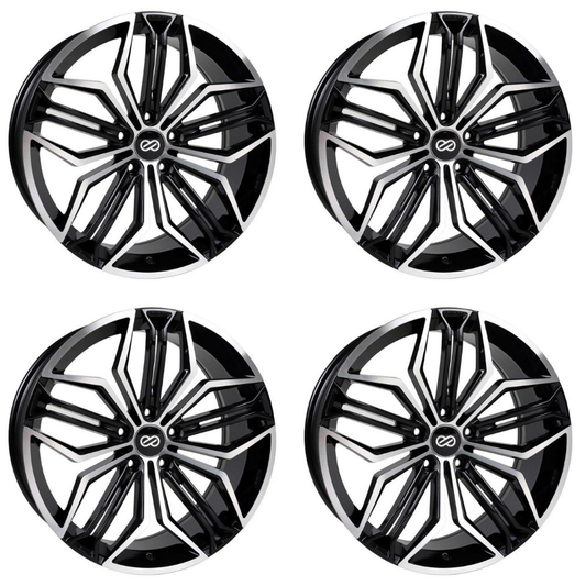 (set of 4) Enkei CUV Black Machined | 17x7.5" +45mm | 5x108mm Wheel