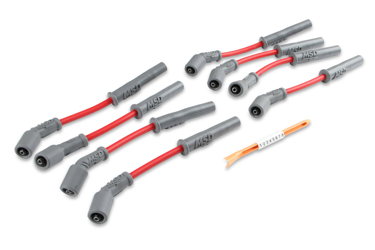 MSD 32819 Super Conductor Spark Plug Wire Set, Red
