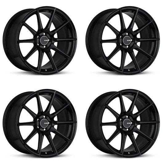 (set of 4) Enkei TS10 Black | 17x8" +35mm | 5x114.3mm Wheels
