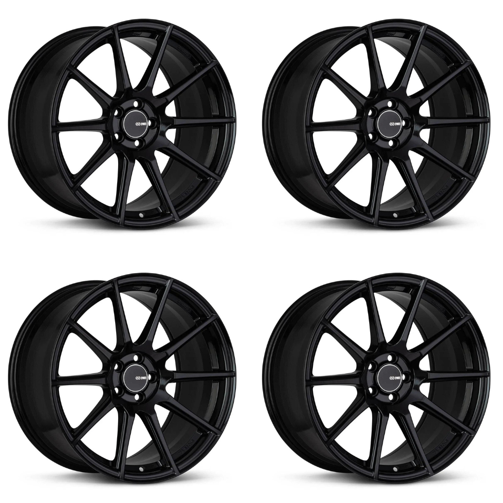 (set of 4) Enkei TS10 Black | 17x9" +35mm | 5x114.3mm Wheels