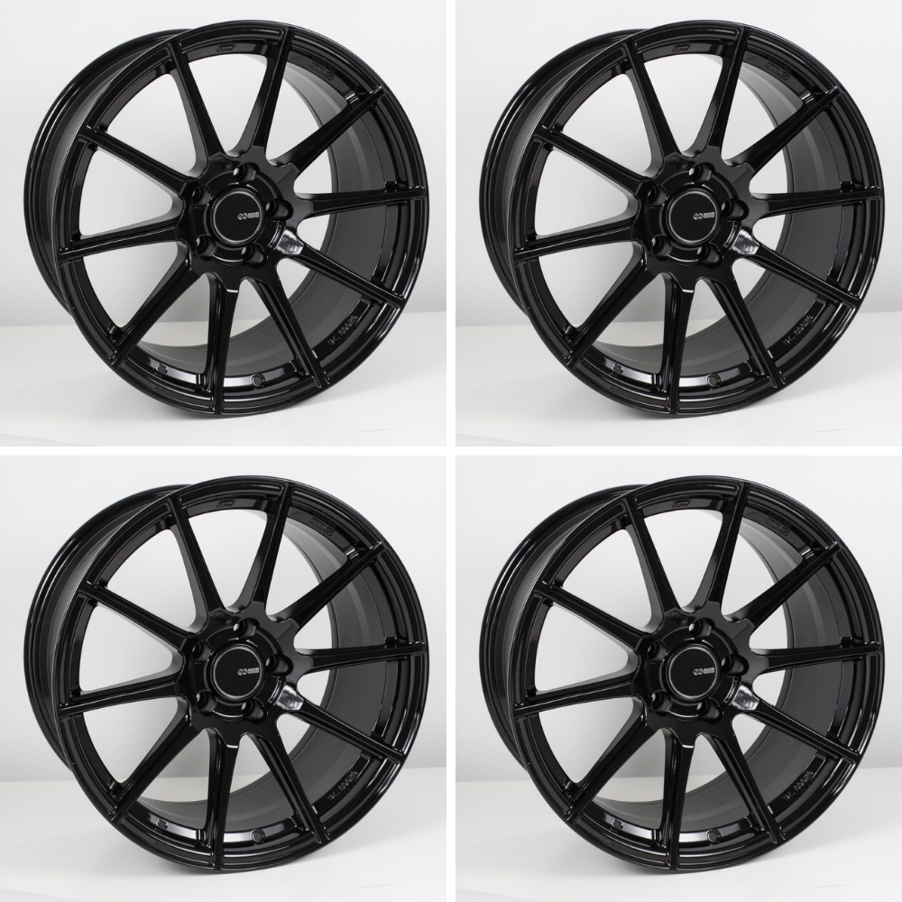 (set of 4) Enkei TS10 Black | 18x9.5" +45mm | 5x100mm Wheel