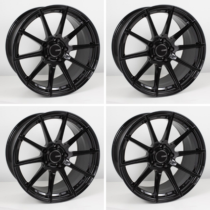 (set of 4) Enkei TS10 Black | 18x9.5" +45mm | 5x100mm Wheel