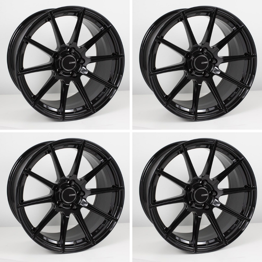(set of 4) Enkei TS10 Black | 18x9.5" +45mm | 5x100mm Wheel