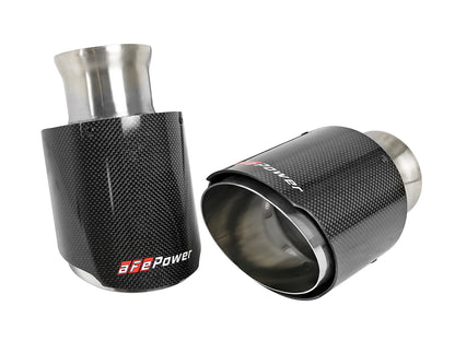aFe 4-1/2in Carbon Fiber OE Replacement Exhaust Tips | Dodge Charger/Hellcat (15-19) (49C32068-C)