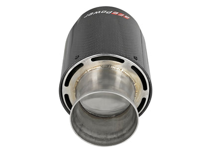 aFe 4-1/2in Carbon Fiber OE Replacement Exhaust Tips | Dodge Charger/Hellcat (15-19) (49C32068-C)
