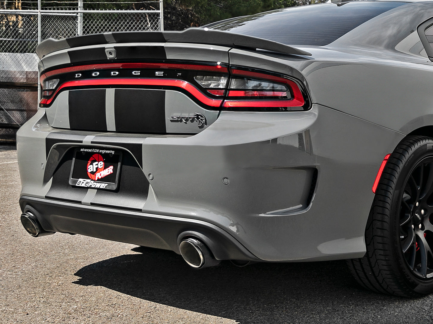 aFe 4-1/2in Carbon Fiber OE Replacement Exhaust Tips | Dodge Charger/Hellcat (15-19) (49C32068-C)