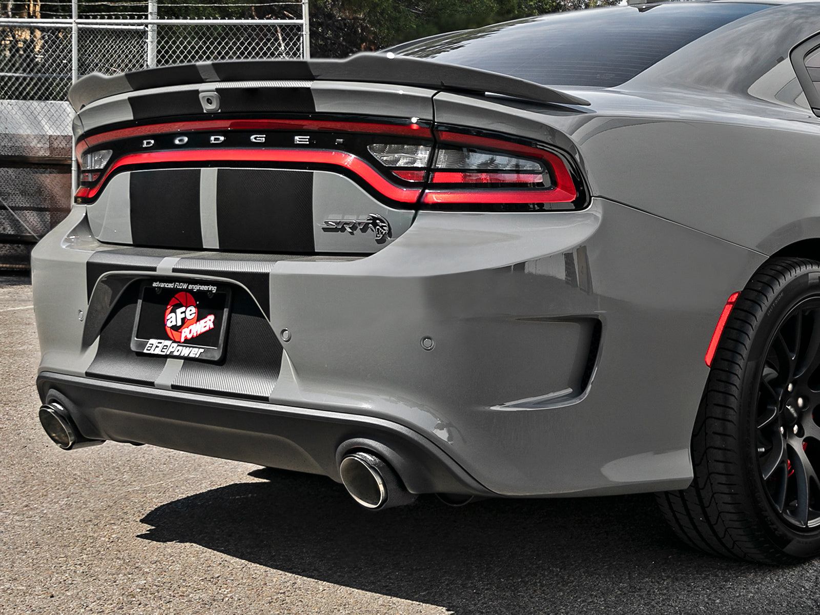 aFe 4-1/2in Carbon Fiber OE Replacement Exhaust Tips | Dodge Charger/Hellcat (15-19) (49C32068-C)