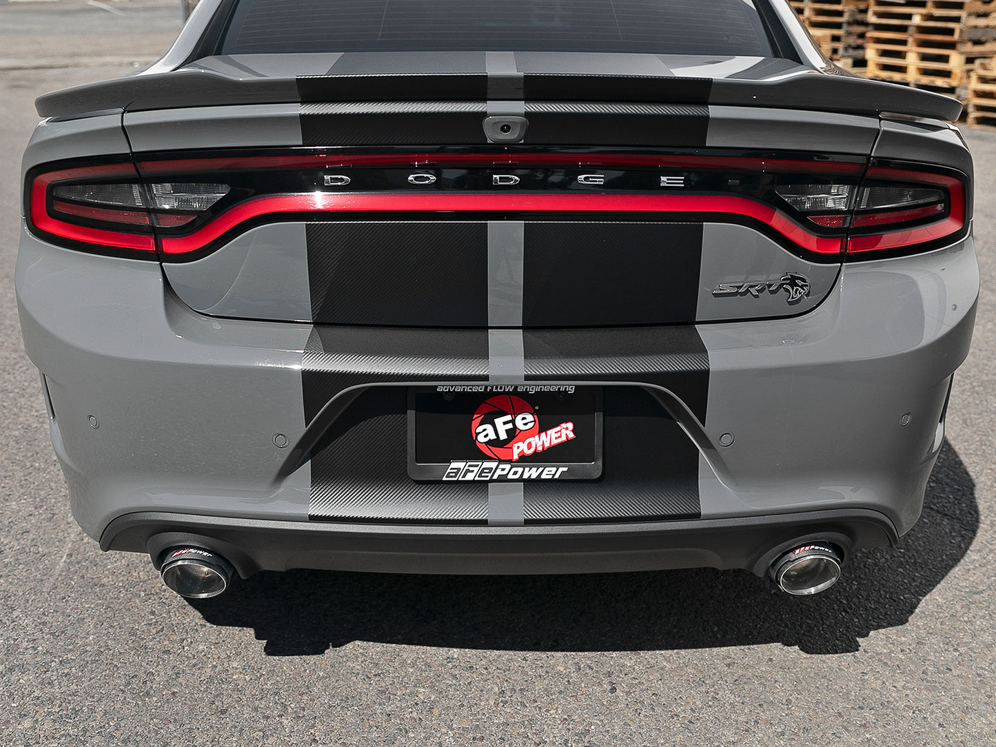 aFe 4-1/2in Carbon Fiber OE Replacement Exhaust Tips | Dodge Charger/Hellcat (15-19) (49C32068-C)