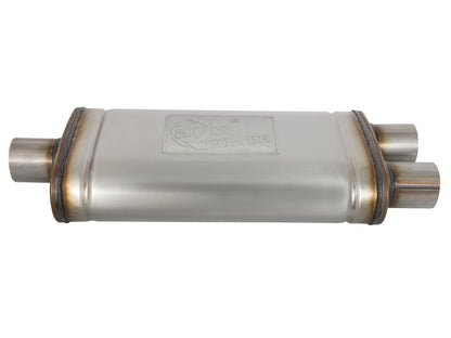 aFe SS 2.5in Center Dual Outlet Muffler | Universal 18in L (49M00009)