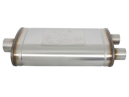 aFe MACH Force-Xp 409 SS Muffler | Universal 3in Center Inlet / 2.5in Dual Outlets (49M00014)