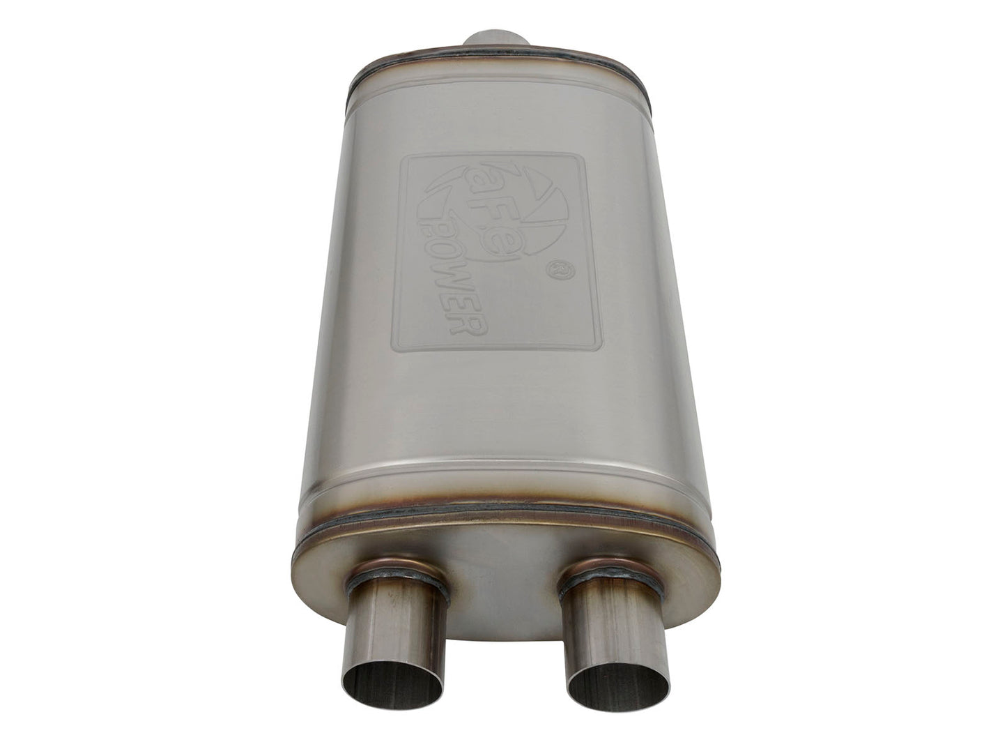 aFe MACH Force-Xp 409 SS Muffler | Universal 3in Center Inlet / 2.5in Dual Outlets (49M00014)
