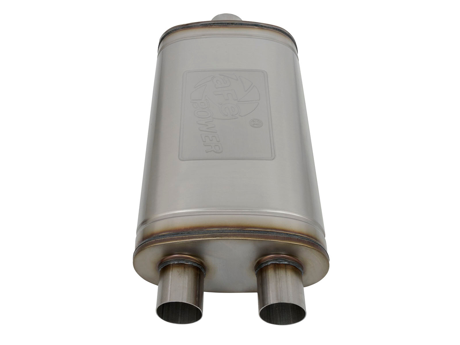 aFe MACH Force-Xp 409 SS Muffler | Universal 3in Center Inlet / 2.5in Dual Outlets (49M00014)