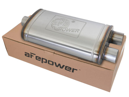 aFe MACH Force-Xp 409 SS Muffler | Universal 3in Center Inlet / 3in Outlet (49M00015)