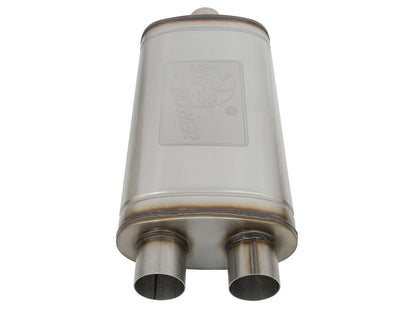 aFe MACH Force-Xp 409 SS Muffler | Universal 3in Center Inlet / 3in Outlet (49M00015)