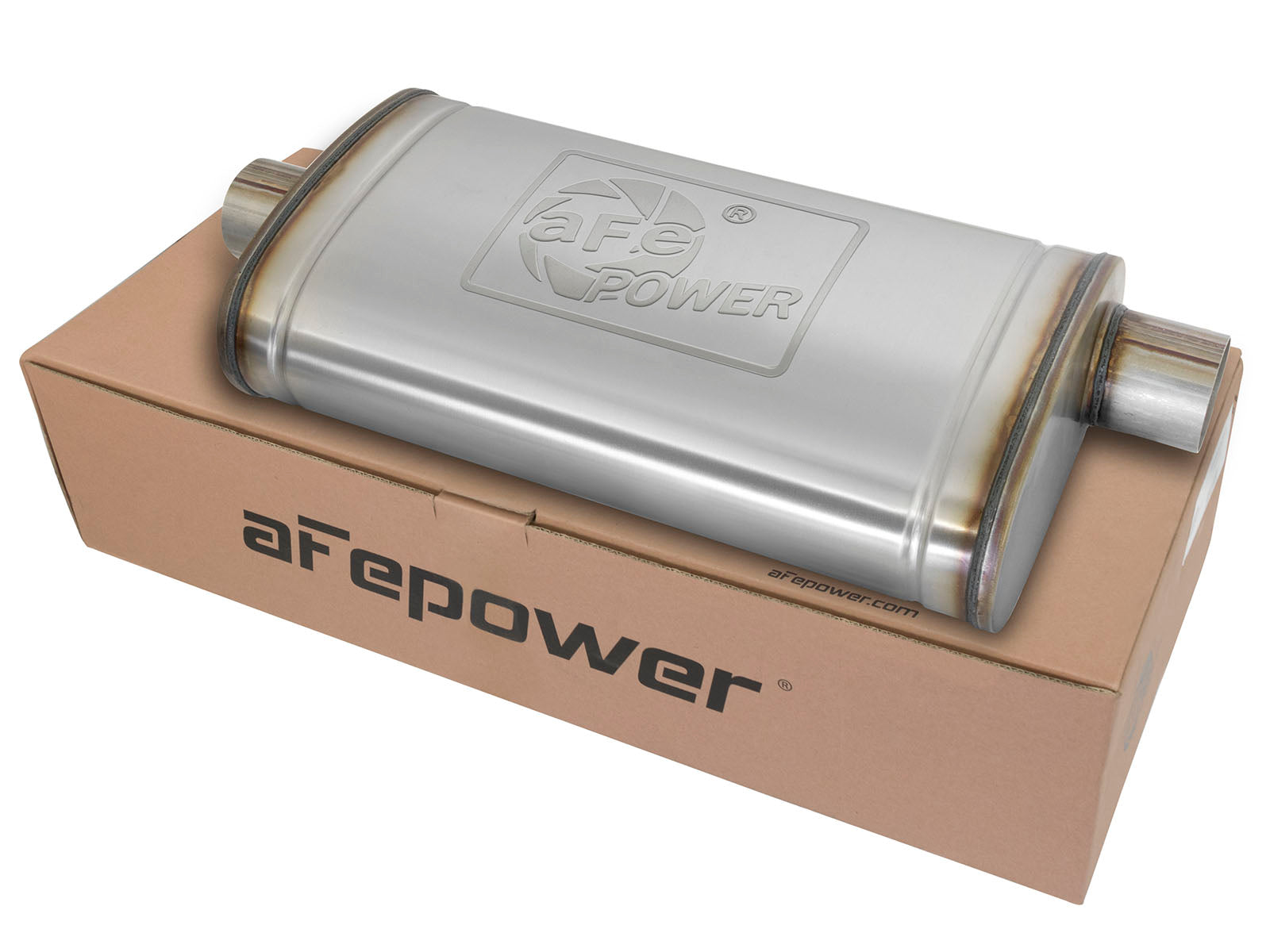 aFe MACH Force-Xp 409 SS Muffler | Universal 3in Center Inlet / 3in Outlet (49M00016)