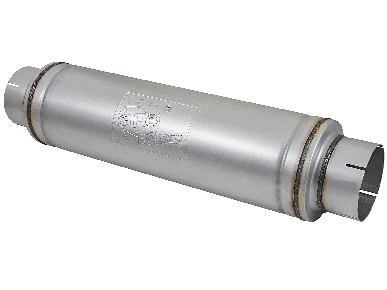 aFe ATLAS 5in Center/Center Aluminized Steel Muffler | Universal (49M00023)