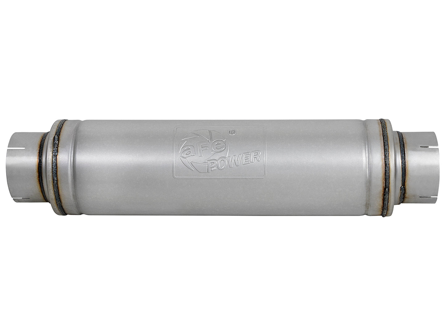 aFe ATLAS 5in Center/Center Aluminized Steel Muffler | Universal (49M00023)