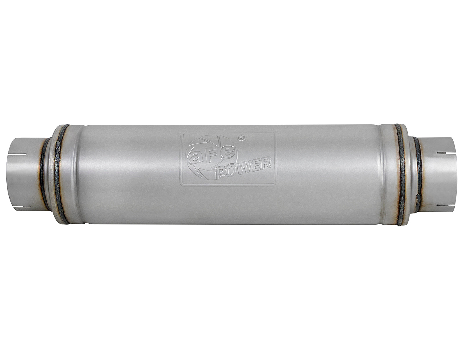 aFe ATLAS 5in Center/Center Aluminized Steel Muffler | Universal (49M00023)