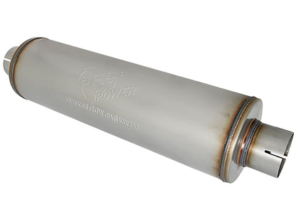 aFe MACH Force-Xp 409 3-1/2in ID x 7in Dia x 24in L Stainless Steel Round Muffler | (49M00024)