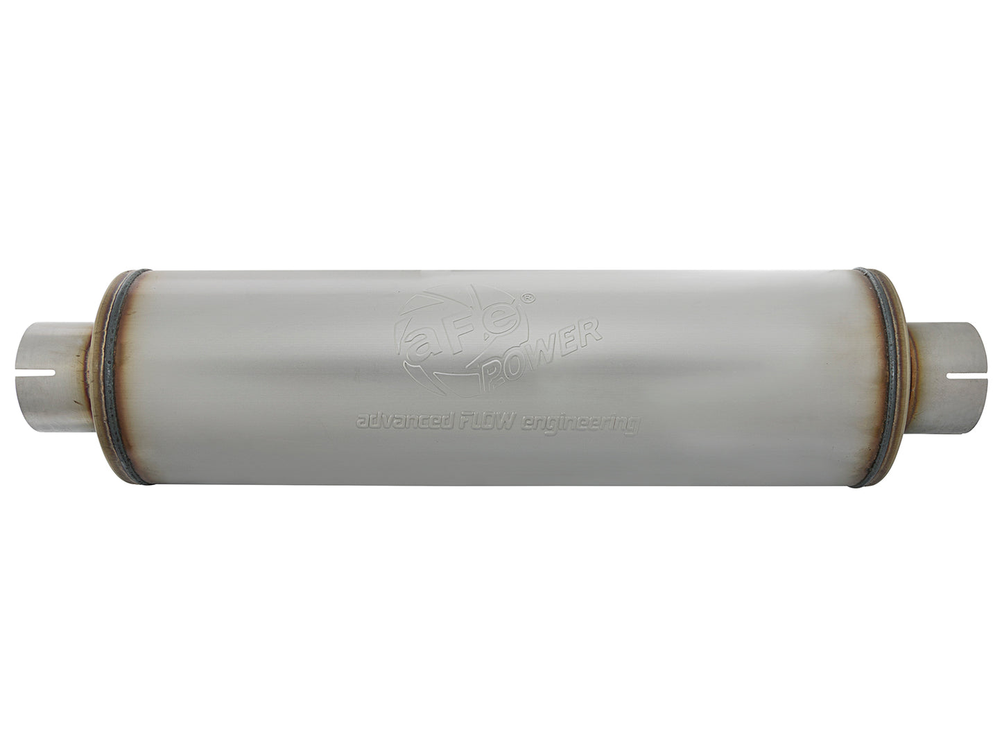 aFe MACH Force-Xp 409 3-1/2in ID x 7in Dia x 24in L Stainless Steel Round Muffler | (49M00024)